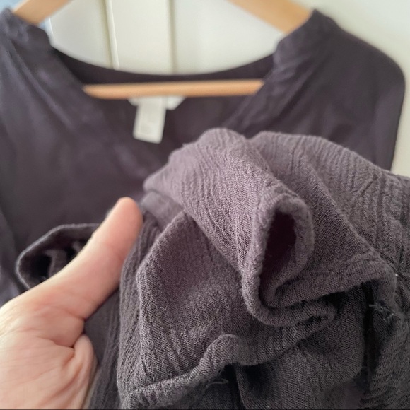 H&M 100% rayon short sleeve blouse, grey, size 6 - Picture 7 of 7